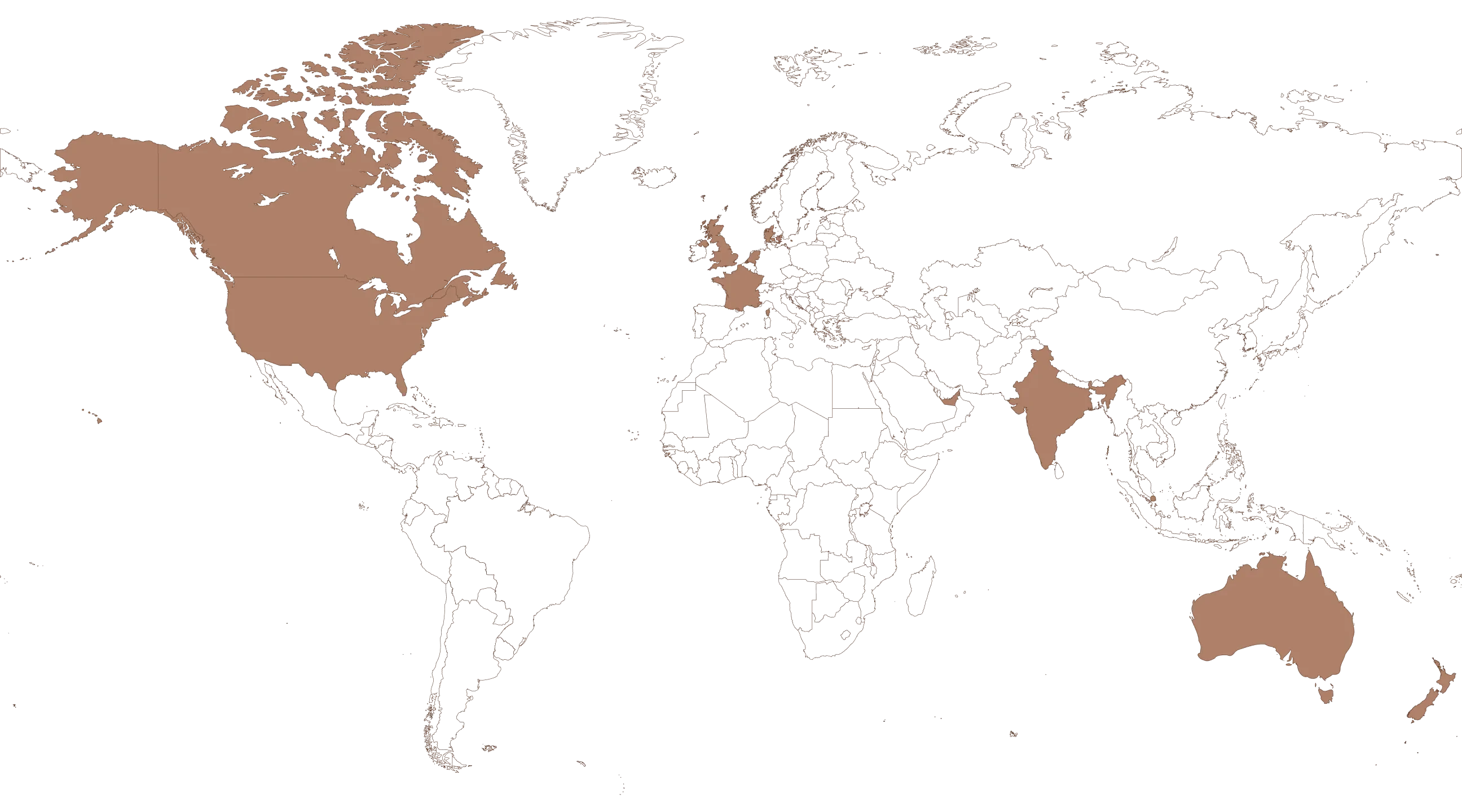 Sedin client locations world map